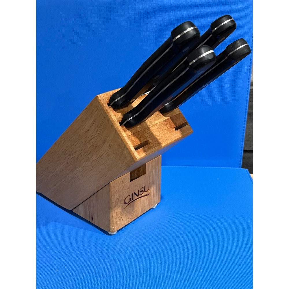 Ginsu Professional Series 4 Piece Knife Set with Wood Block Stainless Steel